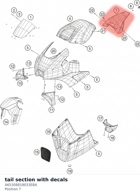 Diagram preview: tail section with decals (A65308818033EBA)