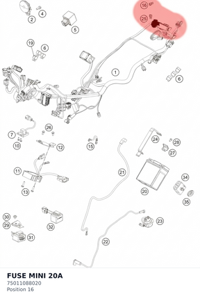 Diagram preview: FUSE MINI 20A (75011088020)