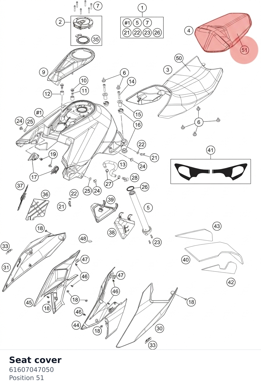Diagram preview: Seat cover (61607047050)