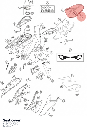 Diagram preview: Seat cover (61607047050)