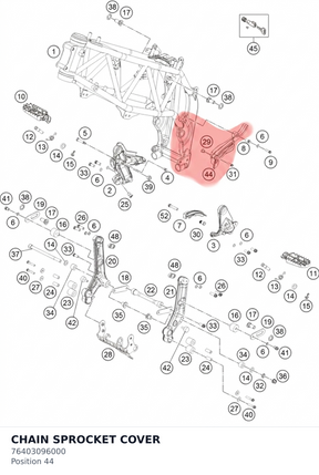 Diagram preview: CHAIN SPROCKET COVER (76403096000)