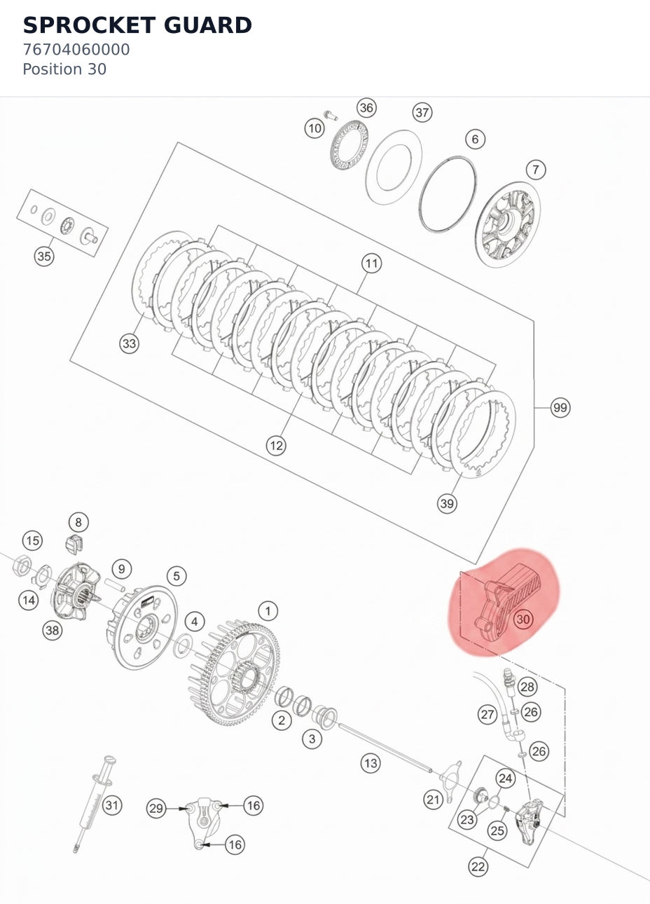 Diagram preview: SPROCKET GUARD (76704060000)