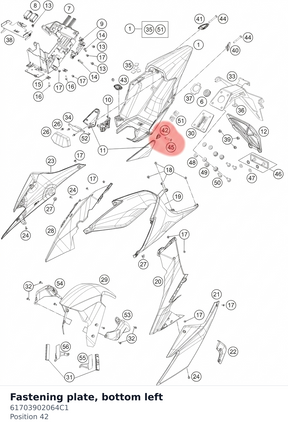Diagram preview: Fastening plate, bottom left (61703902064C1)