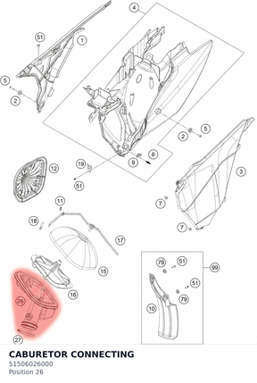 Diagram preview: CABURETOR CONNECTING (51506026000)