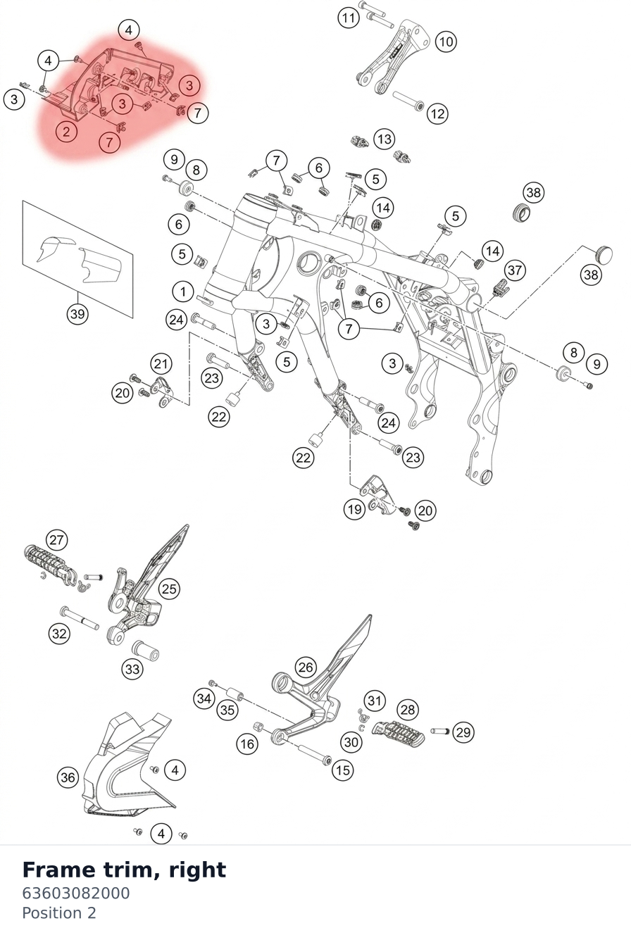 Diagram preview: Frame trim, right (63603082000)