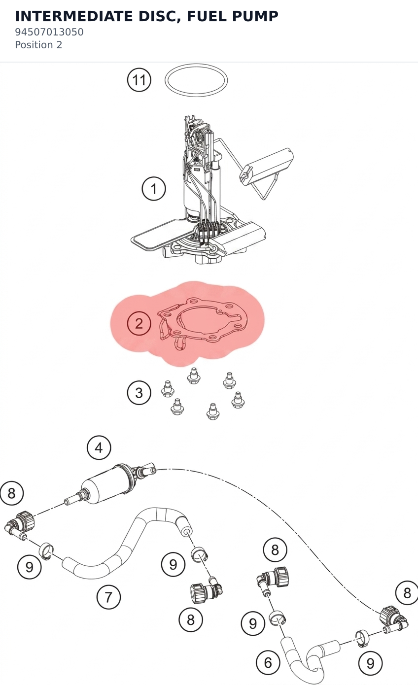 Diagram preview: INTERMEDIATE DISC, FUEL PUMP (94507013050)