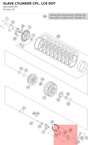 Diagram preview: SLAVE CYLINDER CPL. LC8 DOT (60032061344)