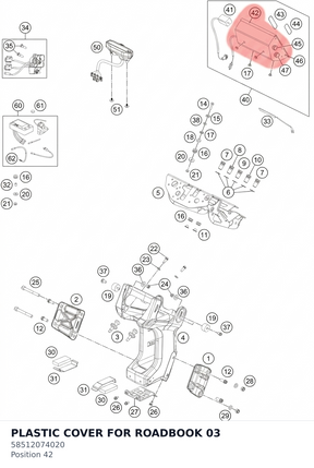 Diagram preview: PLASTIC COVER FOR ROADBOOK  03 (58512074020)