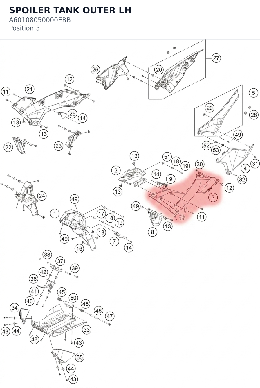 Diagram preview: SPOILER TANK OUTER LH (A60108050000EBB)