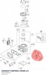 Diagram preview: EXHAUST CONTROL COVER L/S (5043700500033)
