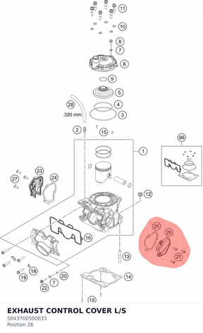 Diagram preview: EXHAUST CONTROL COVER L/S (5043700500033)