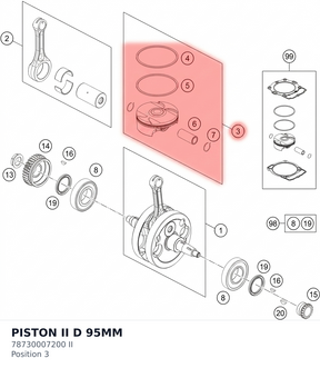 Diagram preview: PISTON II D 95MM (78730007200 II)