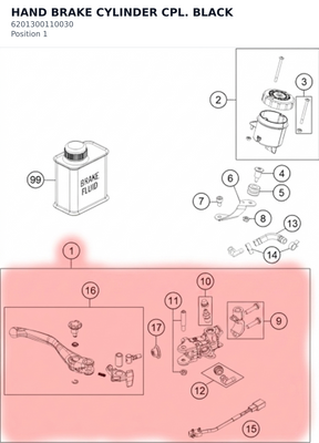 Diagram preview: HAND BRAKE CYLINDER CPL. BLACK (6201300110030)