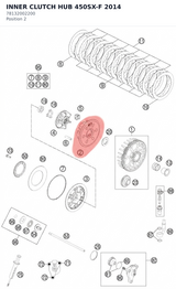 Diagram preview: INNER CLUTCH HUB 450SX-F 2014 (78132002200)