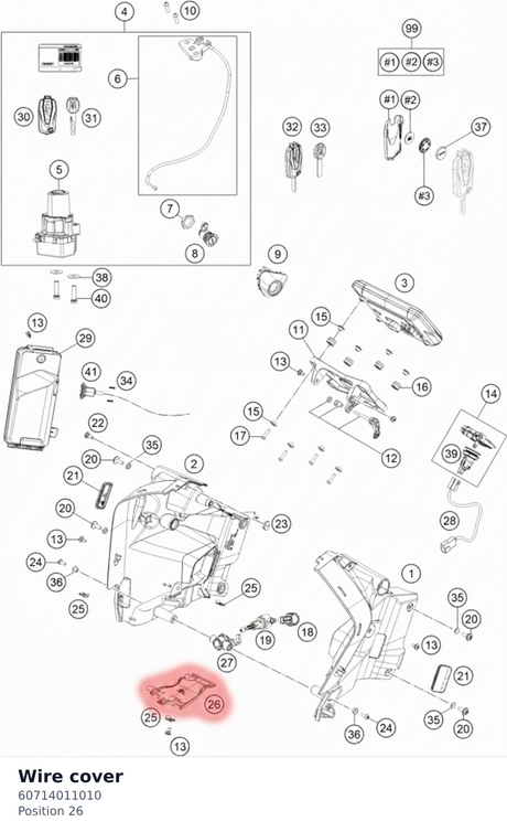 Diagram preview: Wire cover (60714011010)