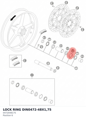 Diagram preview: LOCK RING DIN0472-48X1,75 (0472048175)