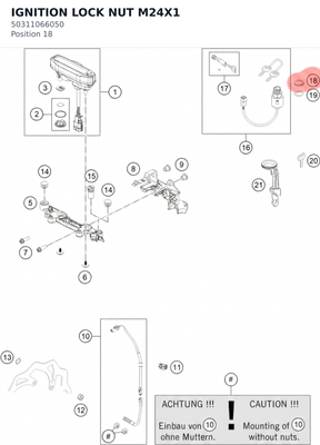 Diagram preview: IGNITION LOCK NUT M24X1 (50311066050)