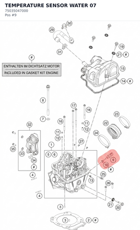 Diagram preview: TEMPERATURE SENSOR WATER 07 (75035047000)
