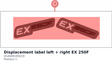 Diagram preview: Displacement label left + right EX 250F (A54008185019)