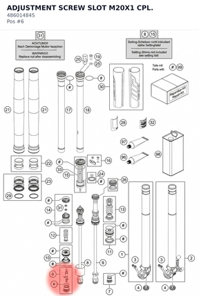 Diagram preview: ADJUSTMENT SCREW SLOT M20X1 CPL. (48601484S)