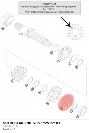 Diagram preview: SOLID GEAR 2ND G.15-T''2S15'' 03 (50333010100)