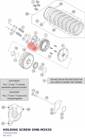 Diagram preview: HOLDING SCREW GMB-M5X35 (75032032000)