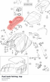 Diagram preview: Fuel tank fairing, top (61707058000)