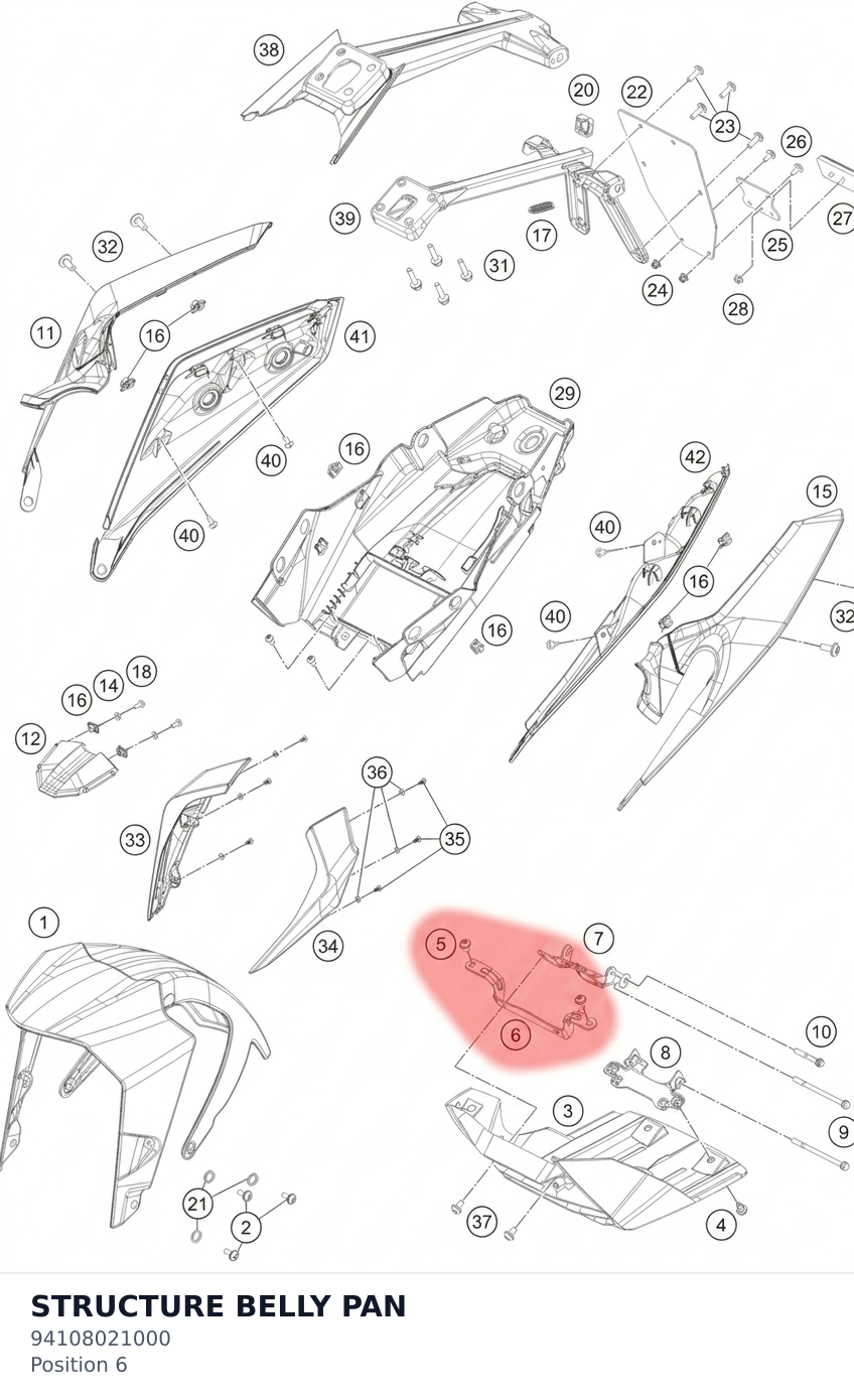 Diagram preview: STRUCTURE BELLY PAN (94108021000)