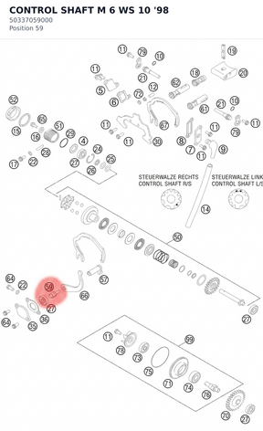 Diagram preview: CONTROL SHAFT M 6 WS 10    '98 (50337059000)