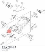 Diagram preview: O-ring 74.00x3.0 (A61807024001)