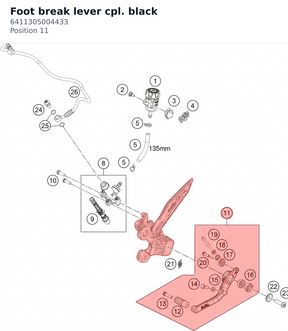 Diagram preview: Foot break lever cpl. black (6411305004433)