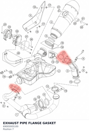 Diagram preview: EXHAUST PIPE FLANGE GASKET (69005005100)