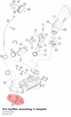 Diagram preview: Pre muffler mounting 2 complet (61705055000)
