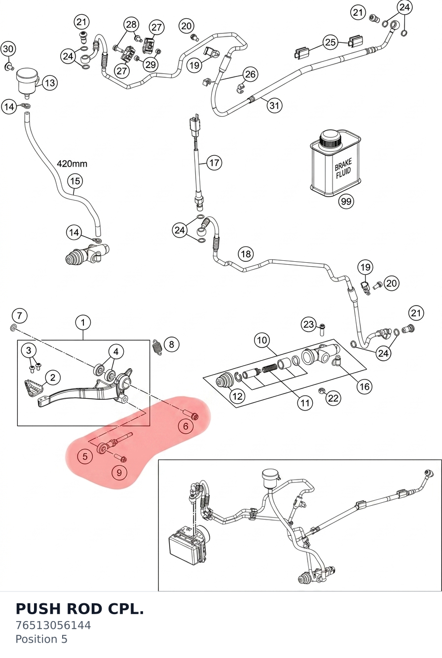 Diagram preview: PUSH ROD CPL. (76513056144)