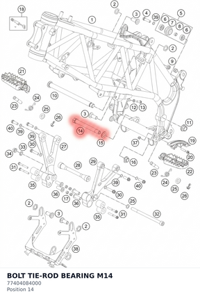 Diagram preview: BOLT TIE-ROD BEARING M14 (77404084000)