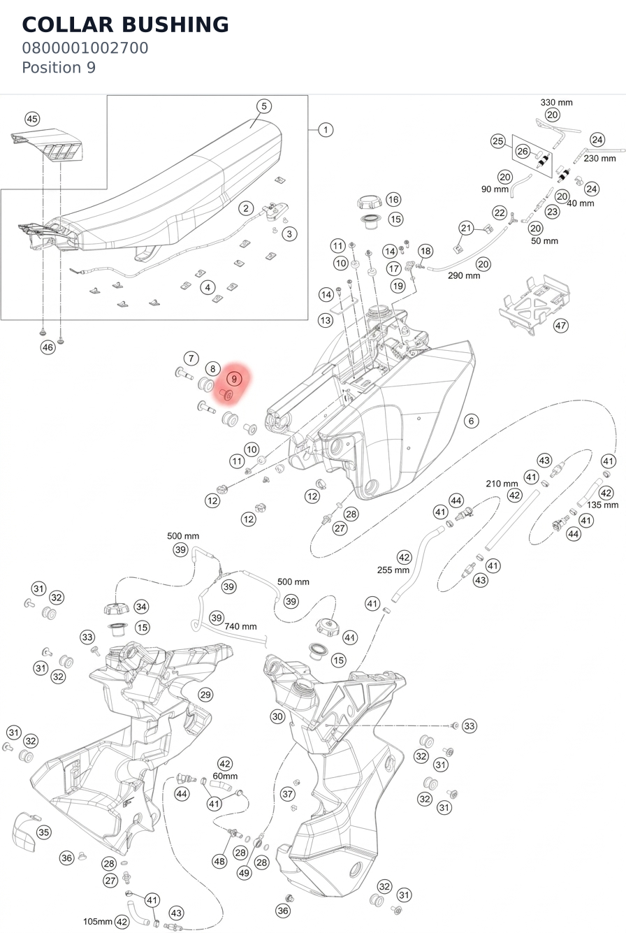 Diagram preview: COLLAR BUSHING (0800001002700)