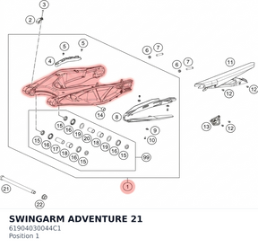 Diagram preview: SWINGARM ADVENTURE 21 (61904030044C1)