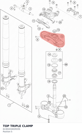 Diagram preview: TOP TRIPLE CLAMP (6130103402933S)