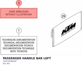 Diagram preview: PASSENGER HANDLE BAR LEFT (76912008000)