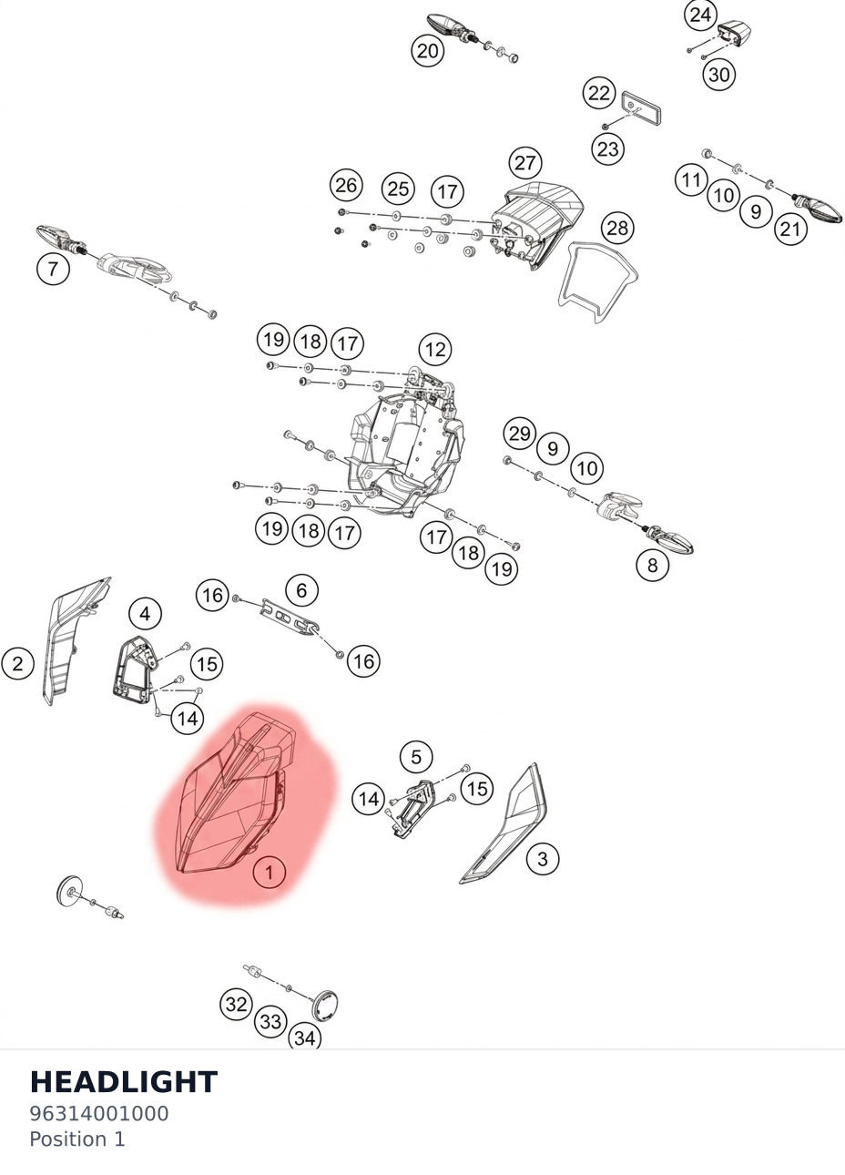 Diagram preview: HEADLIGHT (96314001000)