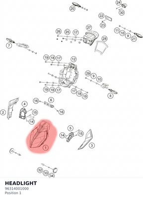 Diagram preview: HEADLIGHT (96314001000)