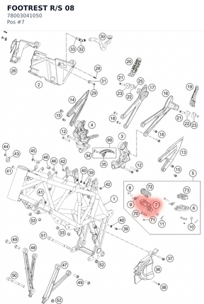 Diagram preview: FOOTREST R/S                08 (78003041050)