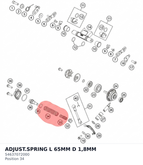 Diagram preview: ADJUST.SPRING L 65MM D 1,8MM (54637072000)