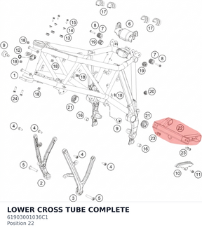 Diagram preview: LOWER CROSS TUBE COMPLETE (61903001036C1)