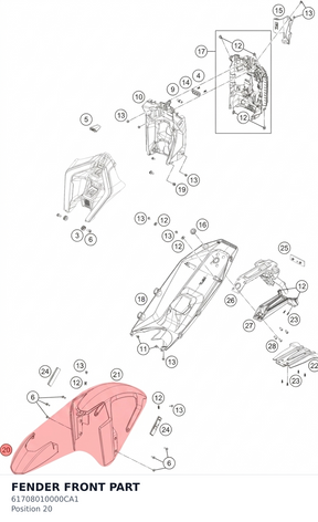 Diagram preview: FENDER FRONT PART (61708010000CA1)