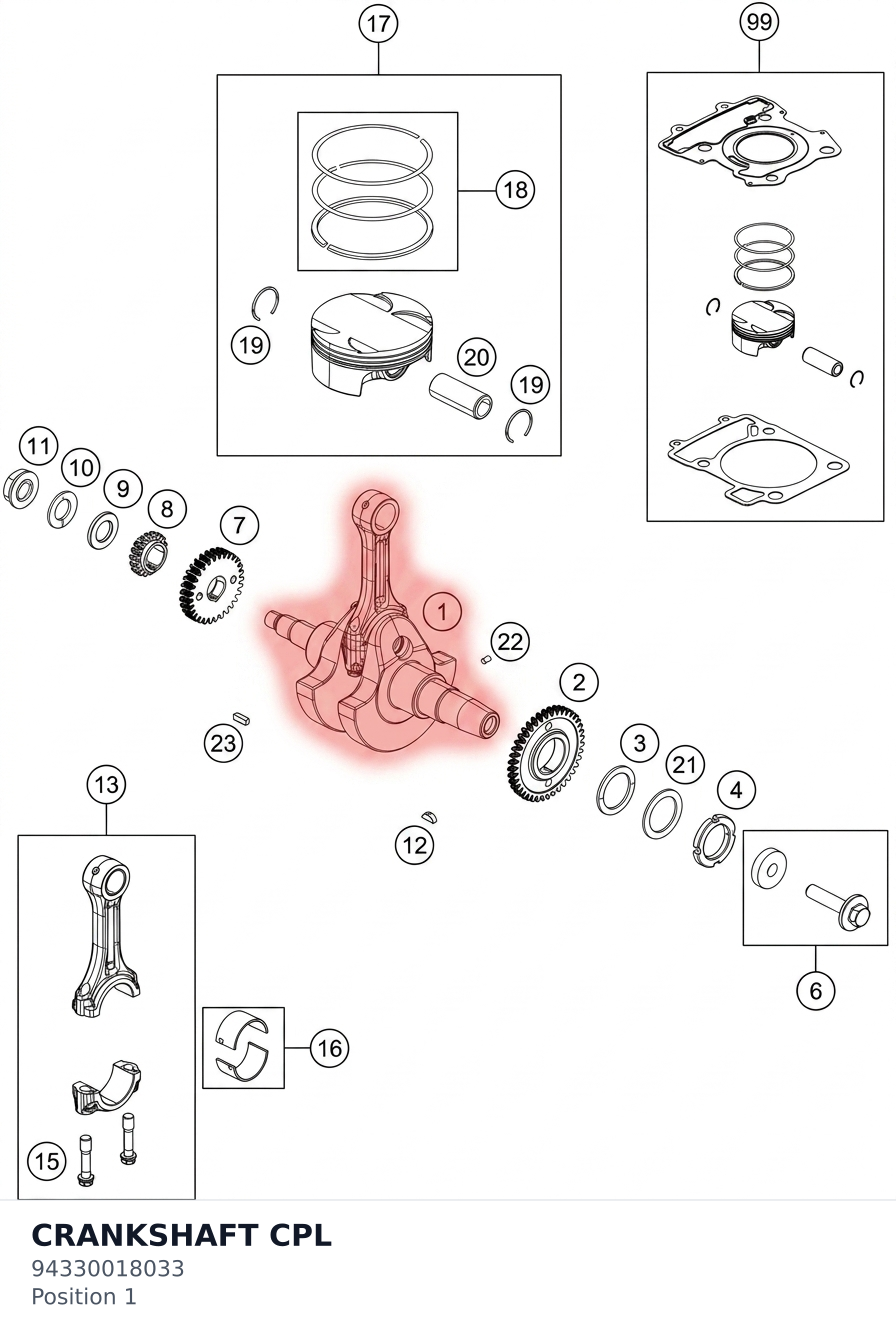 Diagram preview: CRANKSHAFT CPL (94330018033)