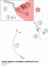 Diagram preview: HAND BRAKE CYLINDER COMPLETE D13 (93013001044)