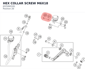 Diagram preview: HEX COLLAR SCREW M6X18 (J025060181)