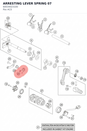 Diagram preview: ARRESTING LEVER SPRING 07 (60034023100)