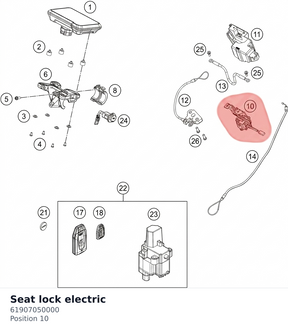 Diagram preview: Seat lock electric (61907050000)